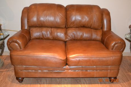 Leather loveseat